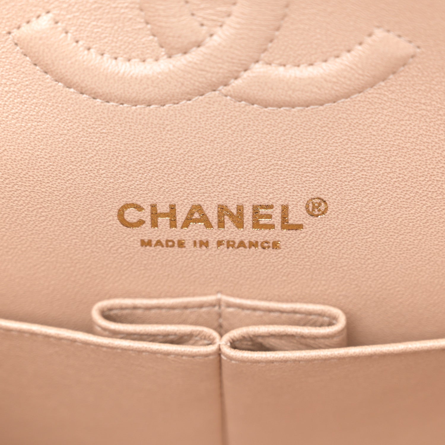 Chanel Iridescent Calfskin Quilted Medium Double Flap Beige 6 of 11
