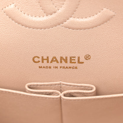 Chanel Iridescent Calfskin Quilted Medium Double Flap Beige 6 of 11