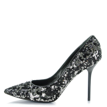 Louis Vuitton Sequin Liza Pumps 38.5 Black 1 of 8