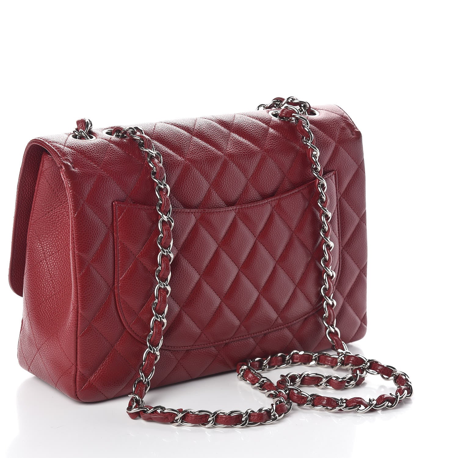 Chanel Caviar Quilted Jumbo Single Flap Red 3 of 10