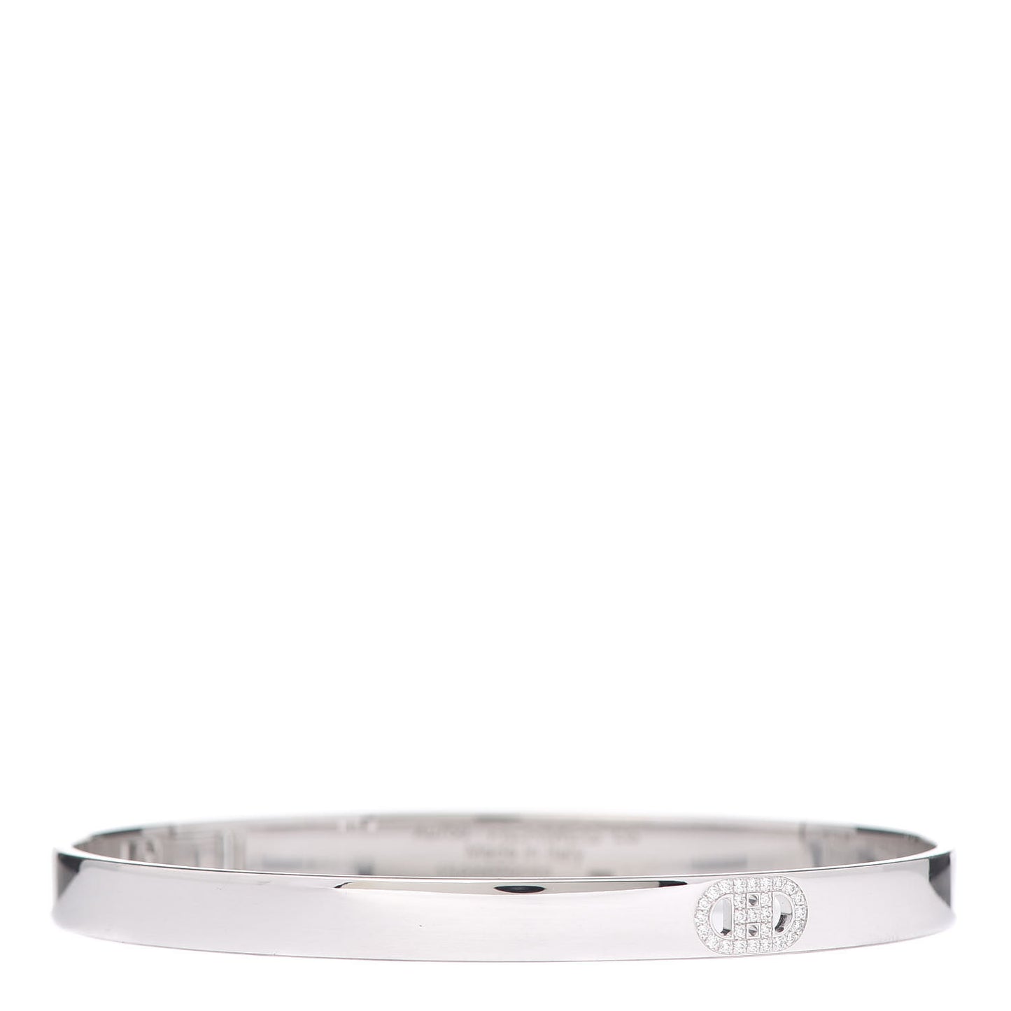 18K White Gold Diamond PM H D'Ancre Bracelet LG