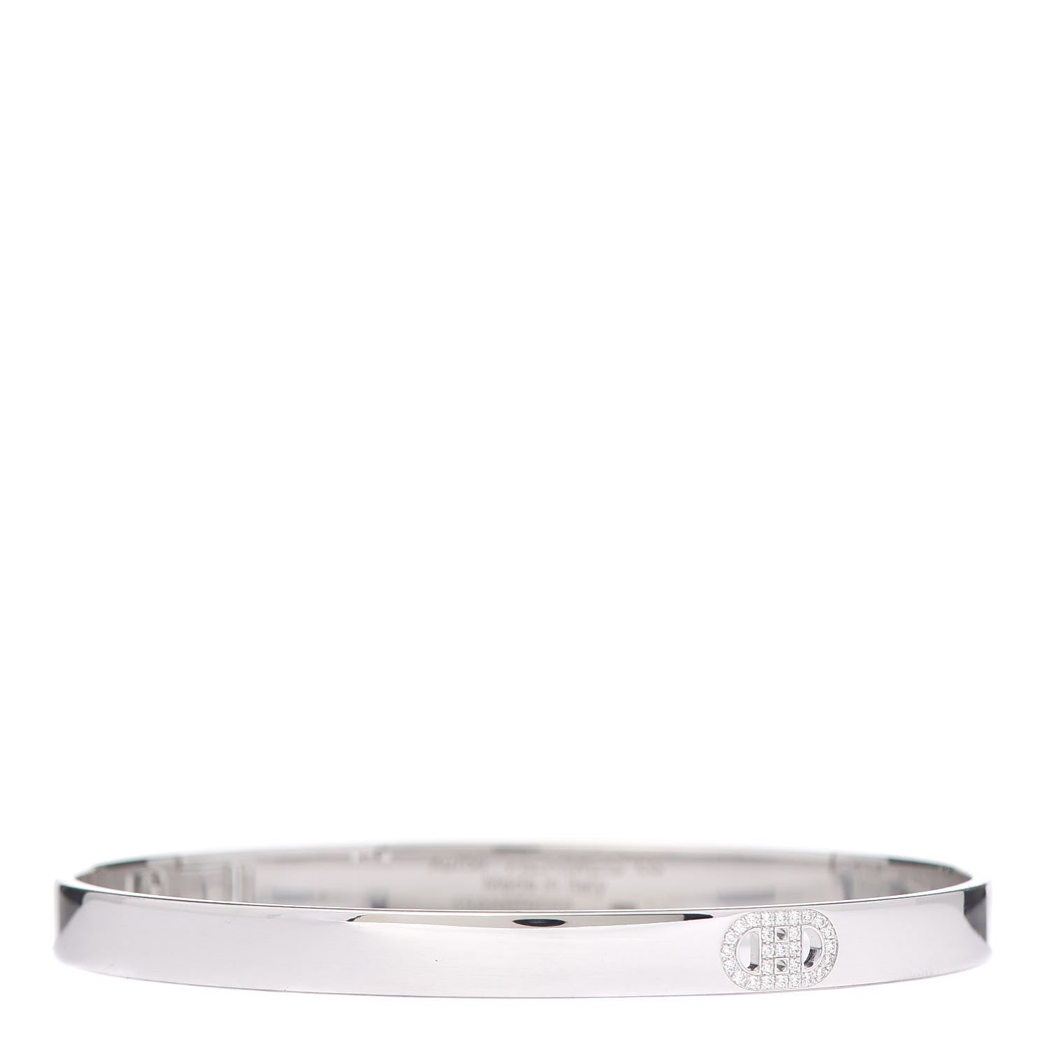Hermes 18K White Gold Diamond PM H D'Ancre Bracelet LG 1 of 6