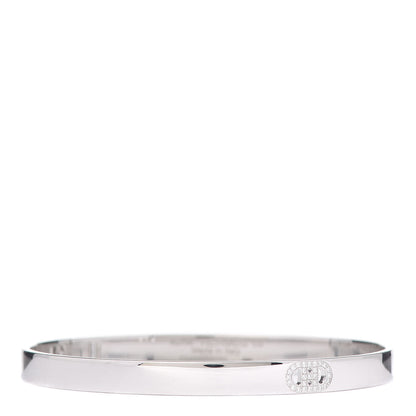 Hermes 18K White Gold Diamond PM H D'Ancre Bracelet LG 1 of 6