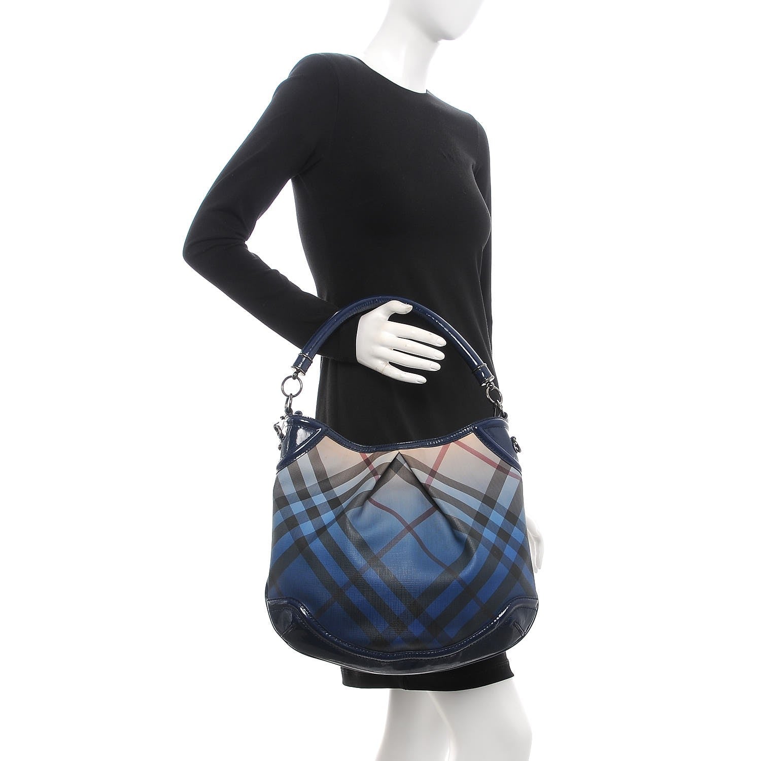 Burberry Nova Pop Degrade Medium Craigwell Hobo Jet Blue 3 of 13