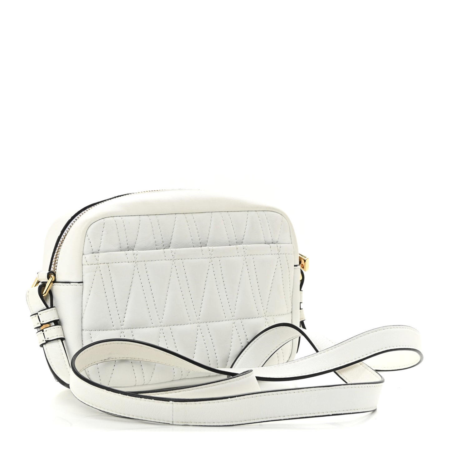 Nappa Quilted Virtus Shoulder Bag White