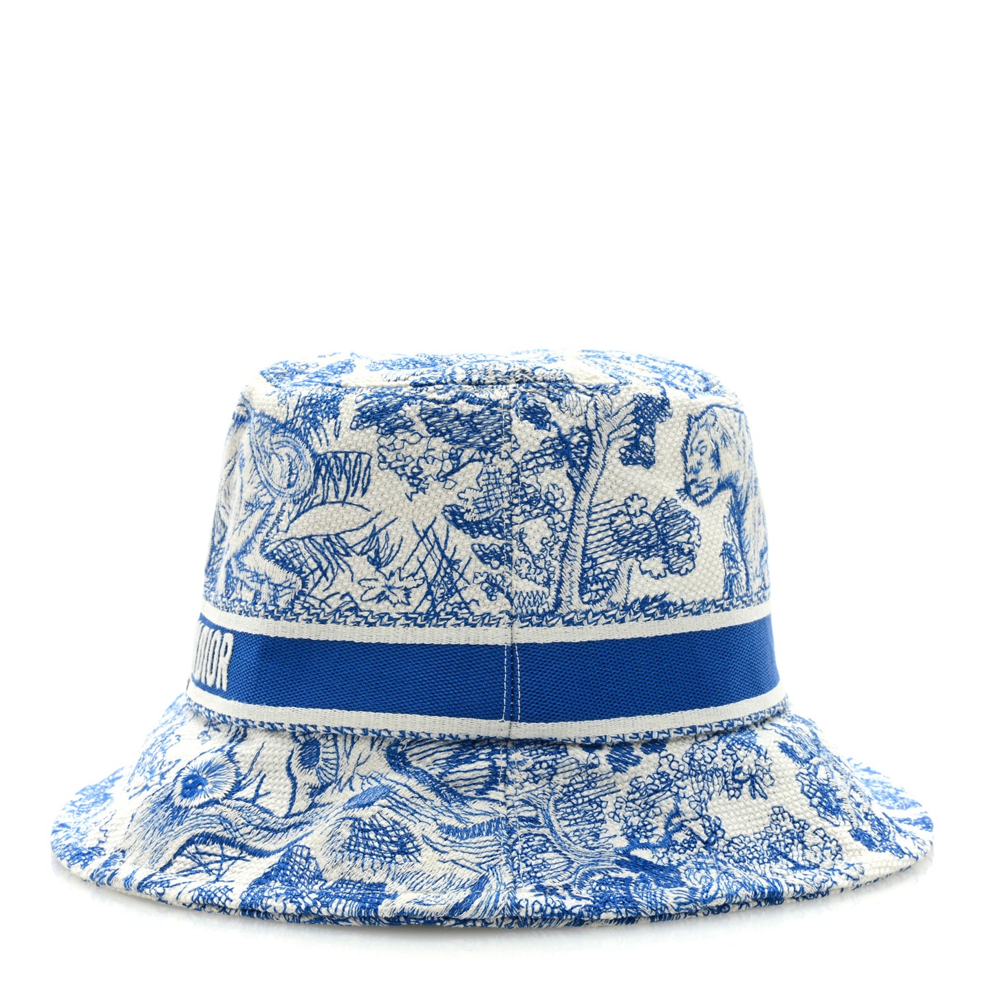 Canvas Toile de Jouy Sauvage Diorivera D-Bobby Small Brim Bucket Hat 59 Fluorescent Blue