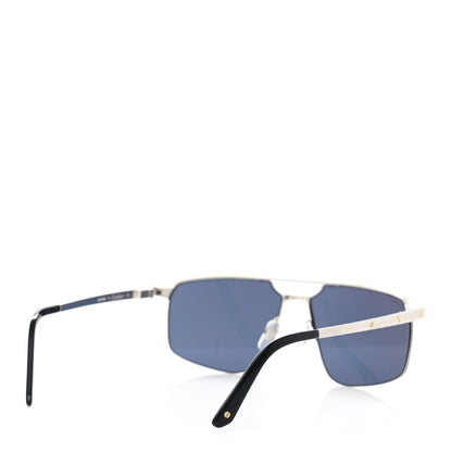 Cartier Metal Santos de Cartier Pilot Sunglasses CT0385S Silver Blue 4 of 8