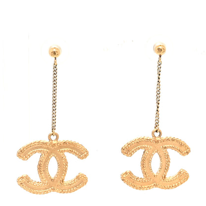 Chanel CC Drop Earrings Matte Gold 1 of 4
