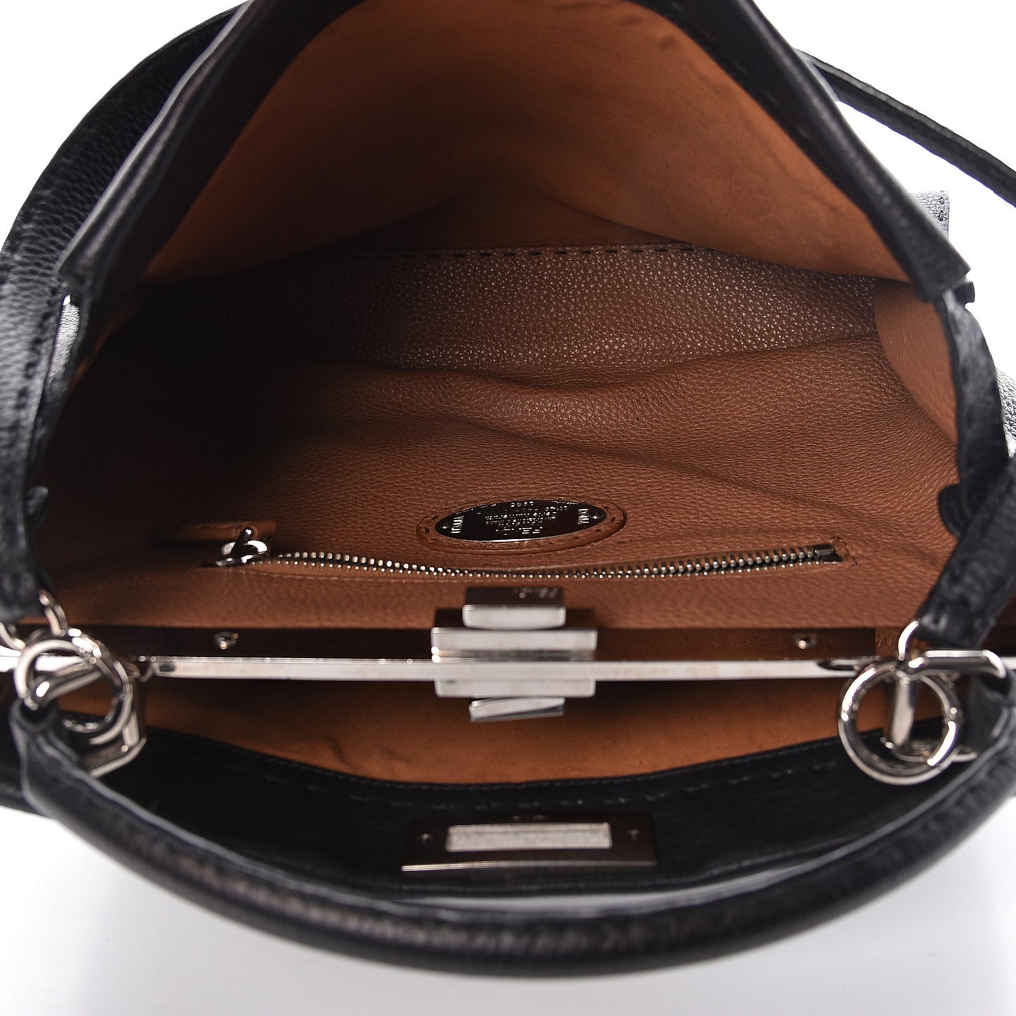 Cuoio Romano Selleria Bi-Color Large Peekaboo Iconic Satchel Black Mou