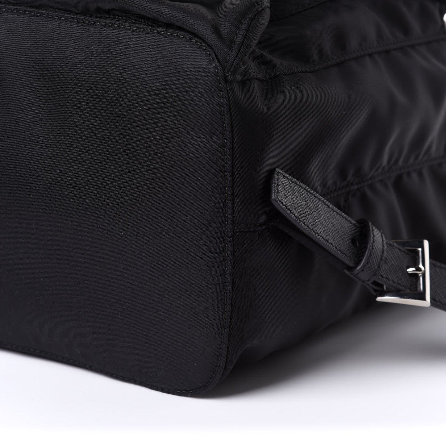 Tessuto Nylon Saffiano Medium Backpack Black