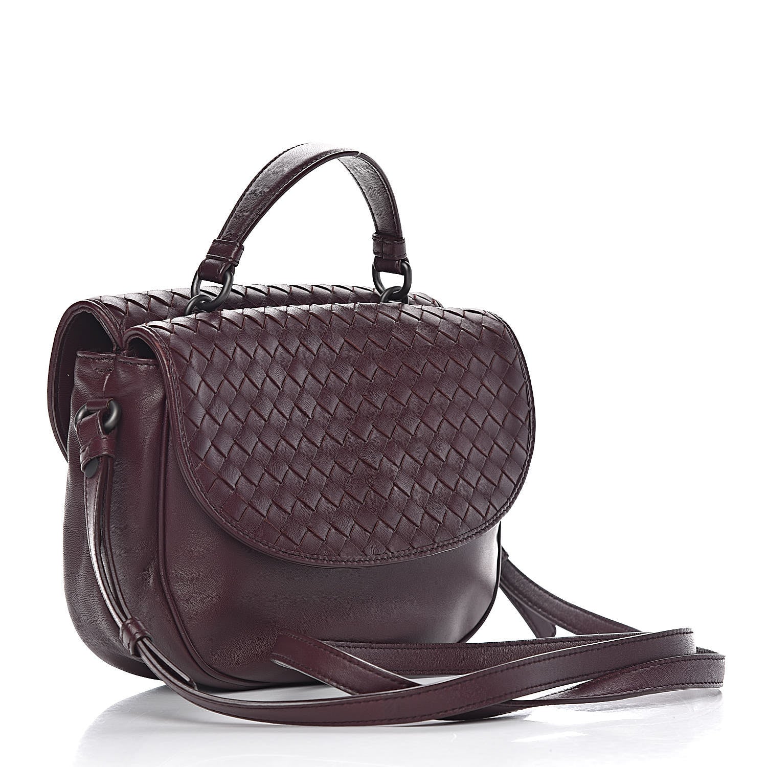 Bottega Veneta Nappa Intrecciato Double Sided Crossbody Bag Aubergine 3 of 13