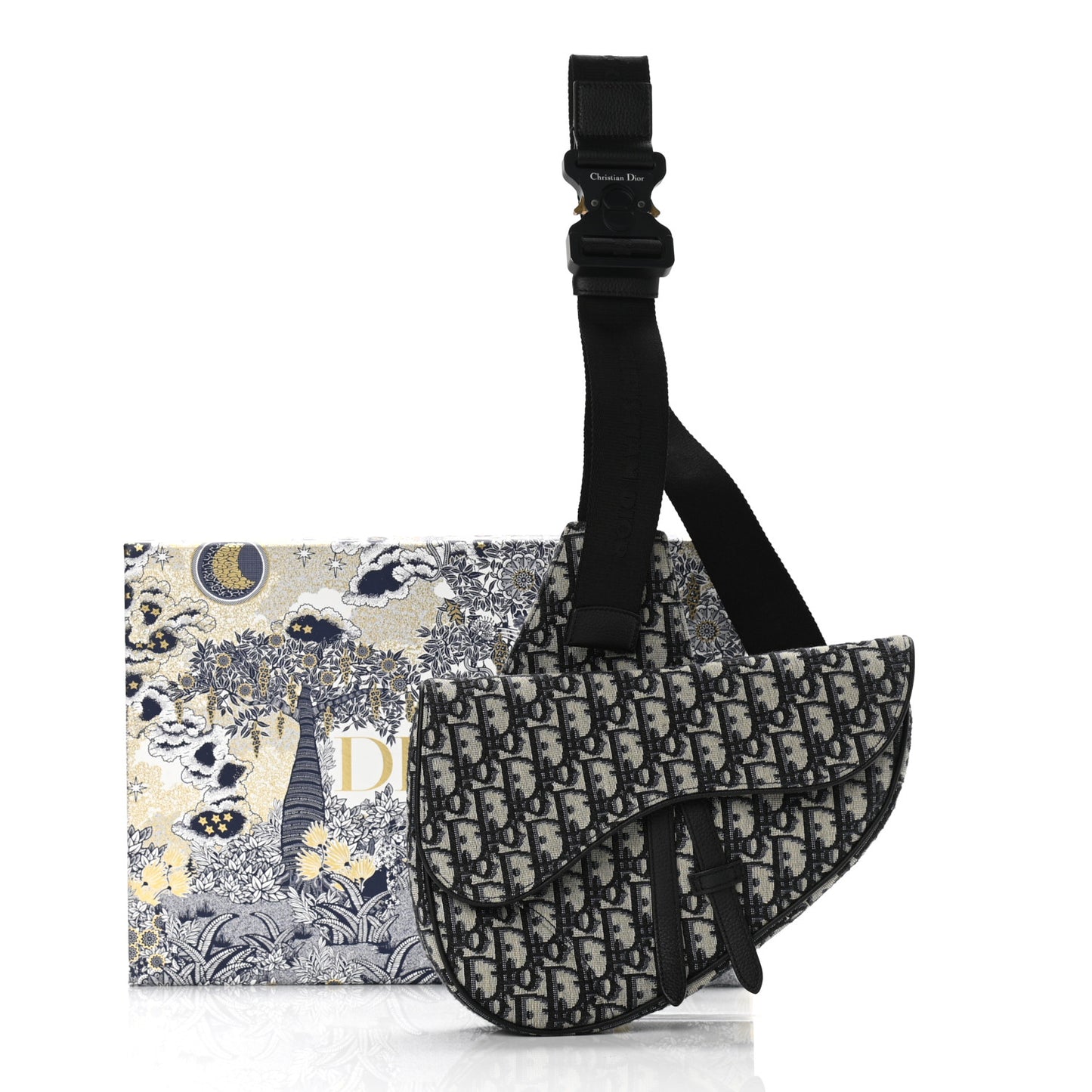 Oblique Mens Saddle Bag Blue