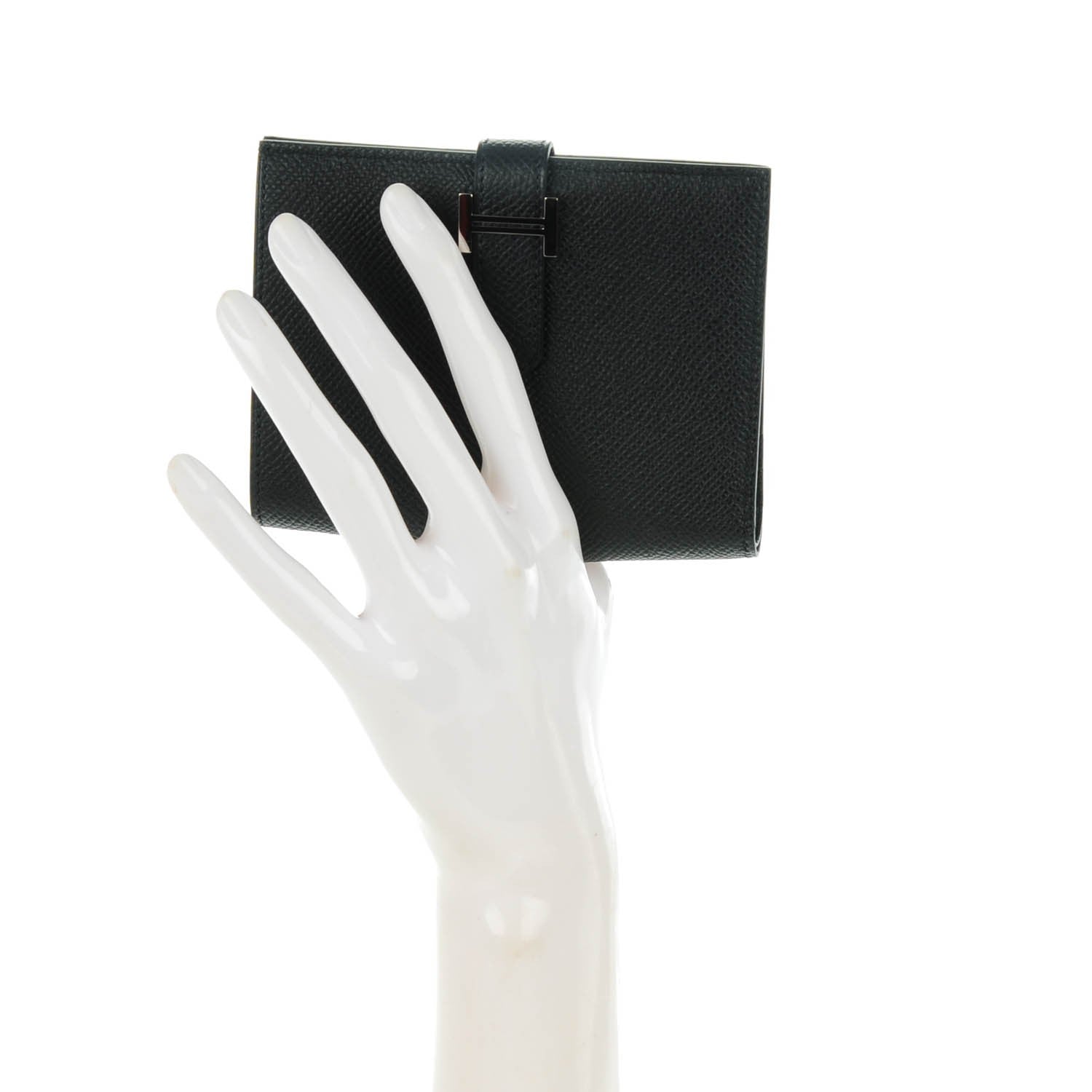 Hermes Epsom Bearn Compact Wallet Black 3 of 10