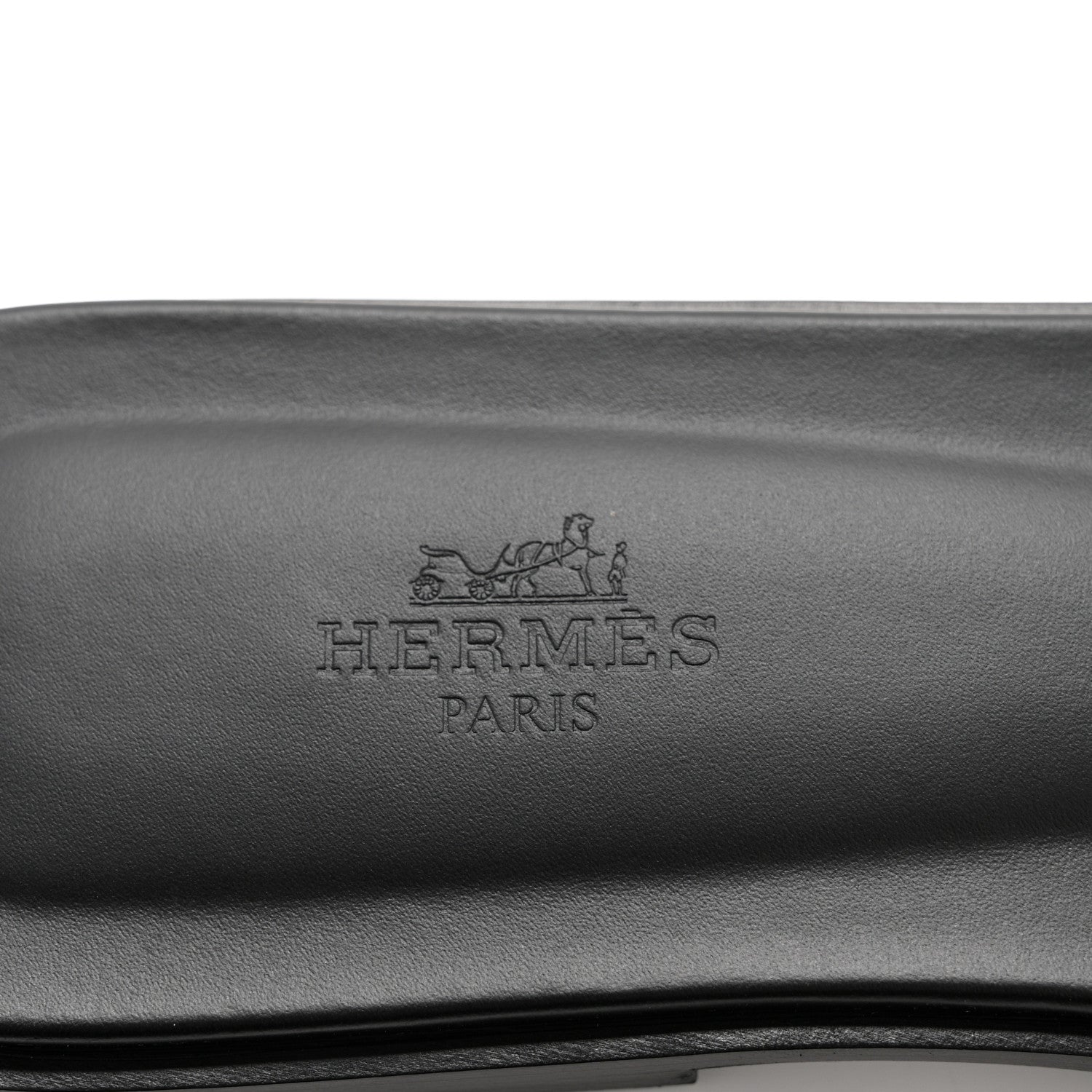 Hermes Box Calfskin Oran Sandals 39 Black 6 of 9