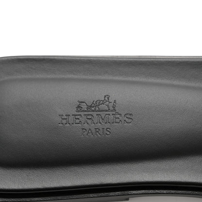 Hermes Box Calfskin Oran Sandals 39 Black 6 of 9