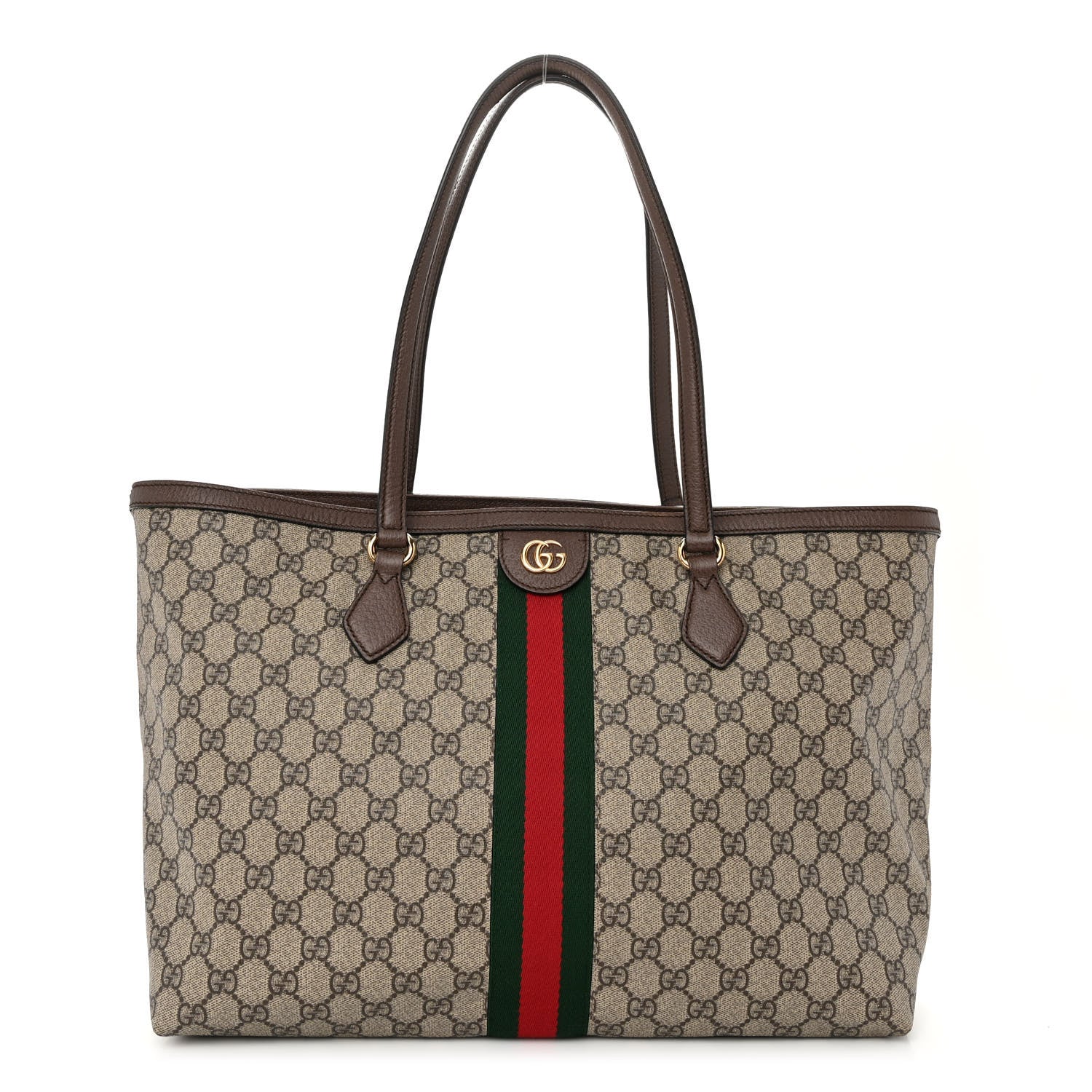 Gucci GG Supreme Monogram Medium Ophidia Shopping Tote Brown 1 of 11