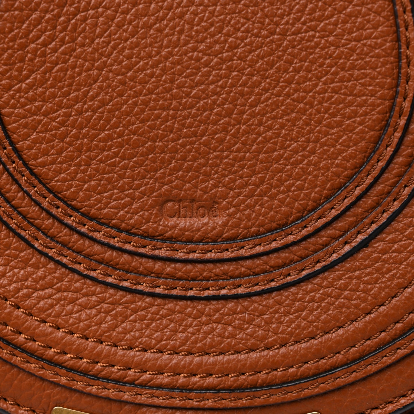 Calfskin Mini Marcie Round Crossbody Bag Tan