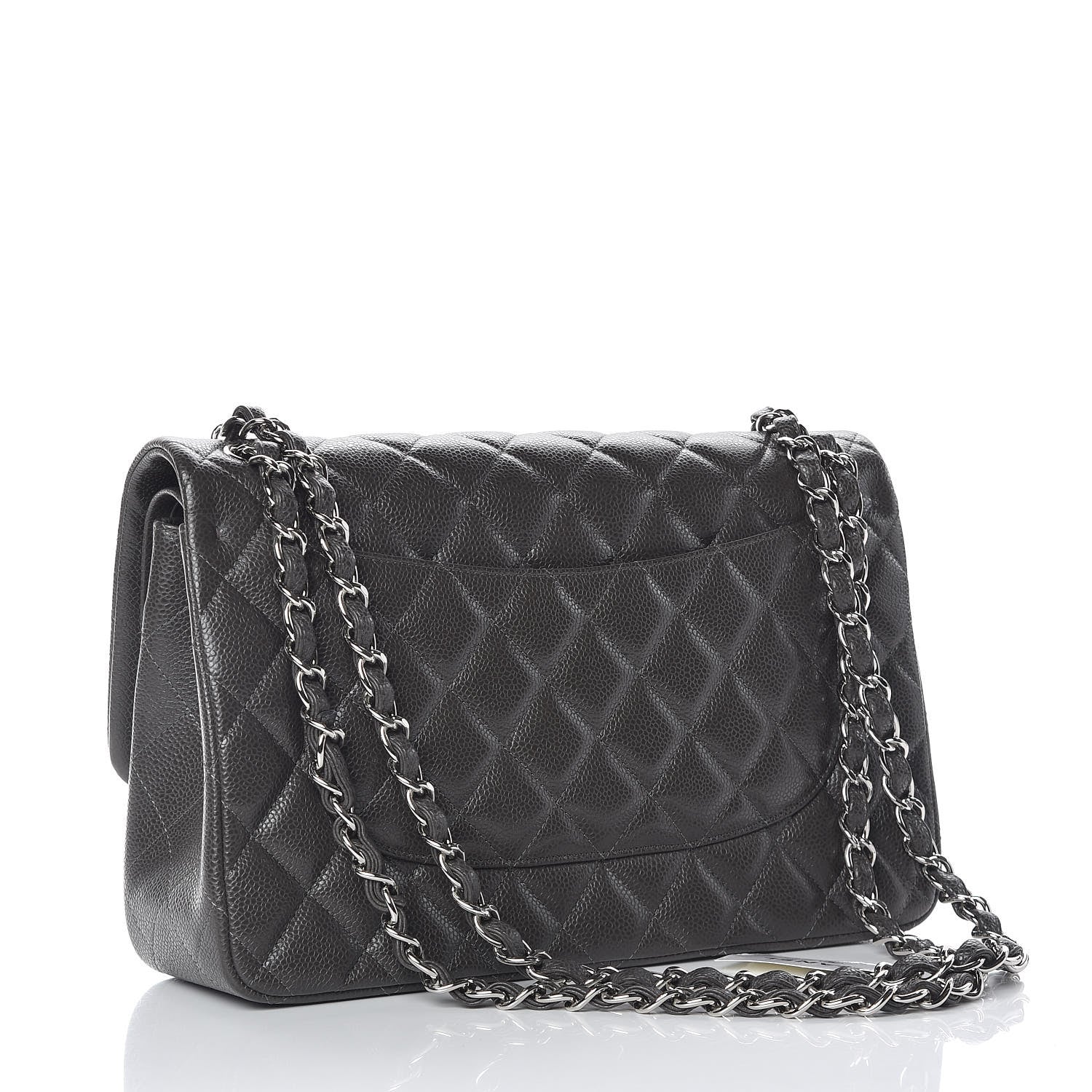 Chanel Caviar Quilted Jumbo Double Flap Dark Grey 3 of 10