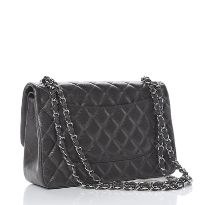 Chanel Caviar Quilted Jumbo Double Flap Dark Grey 3 of 10