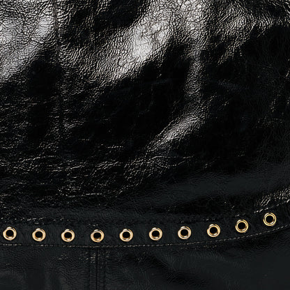 Alexander McQueen Patent Eyelet Hobo Black 8 of 11