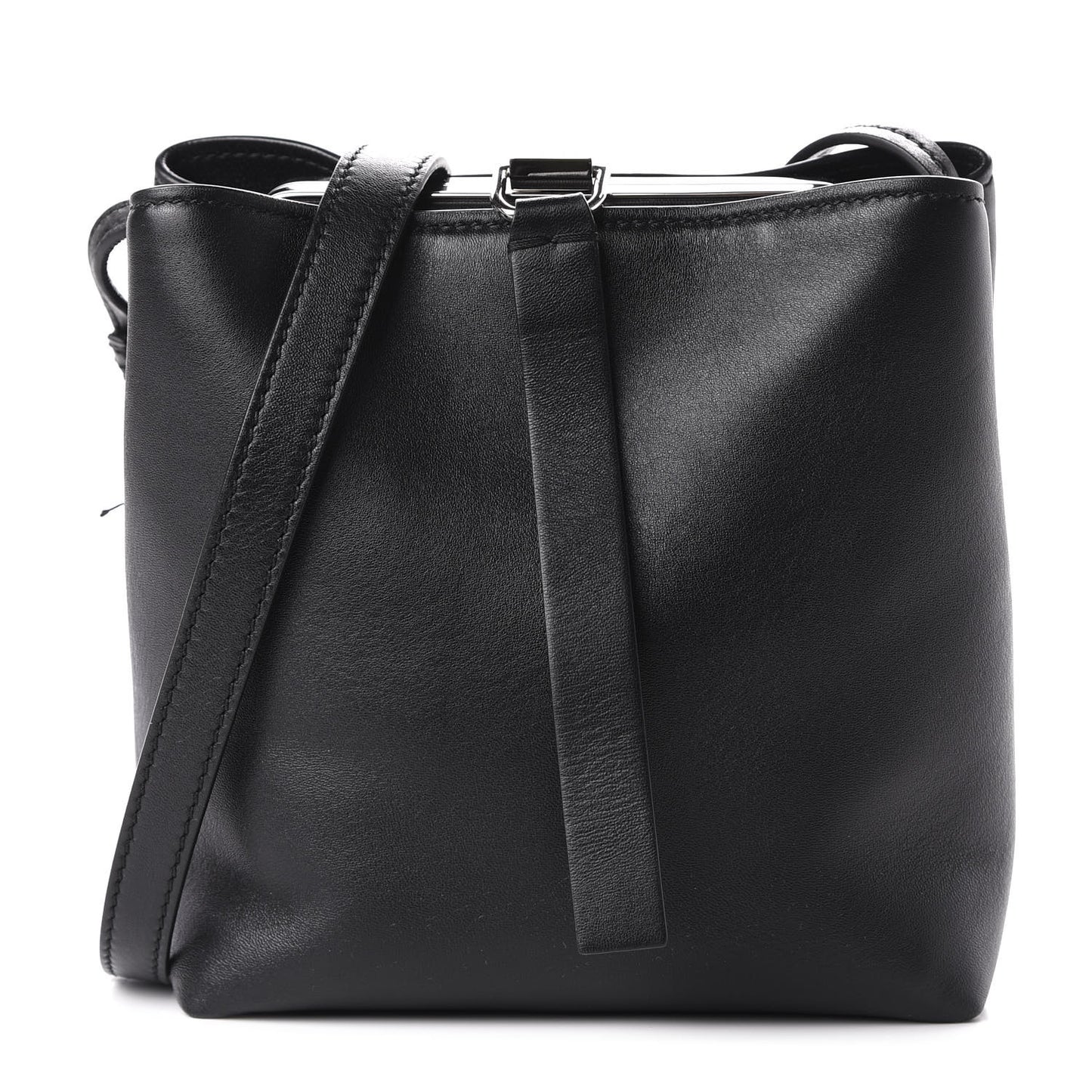 Calfskin Frame Crossbody Bag Black