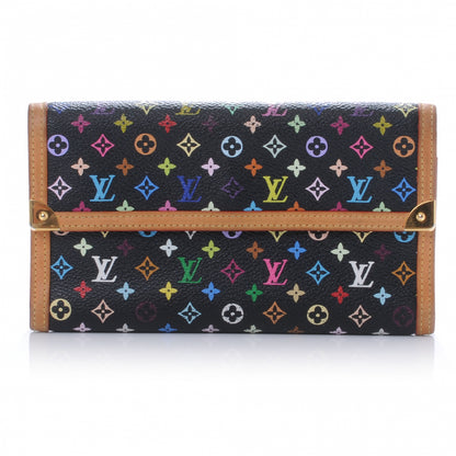 Louis Vuitton Monogram Multicolor Porte Tresor International Wallet Black 1 of 7