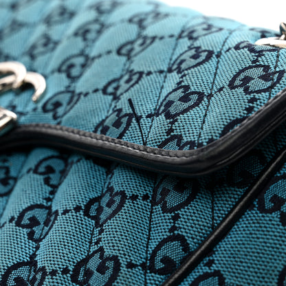 Gucci Monogram Multicolor Matelasse Diagonal Small GG Marmont Shoulder Bag Light Blue 12 of 12