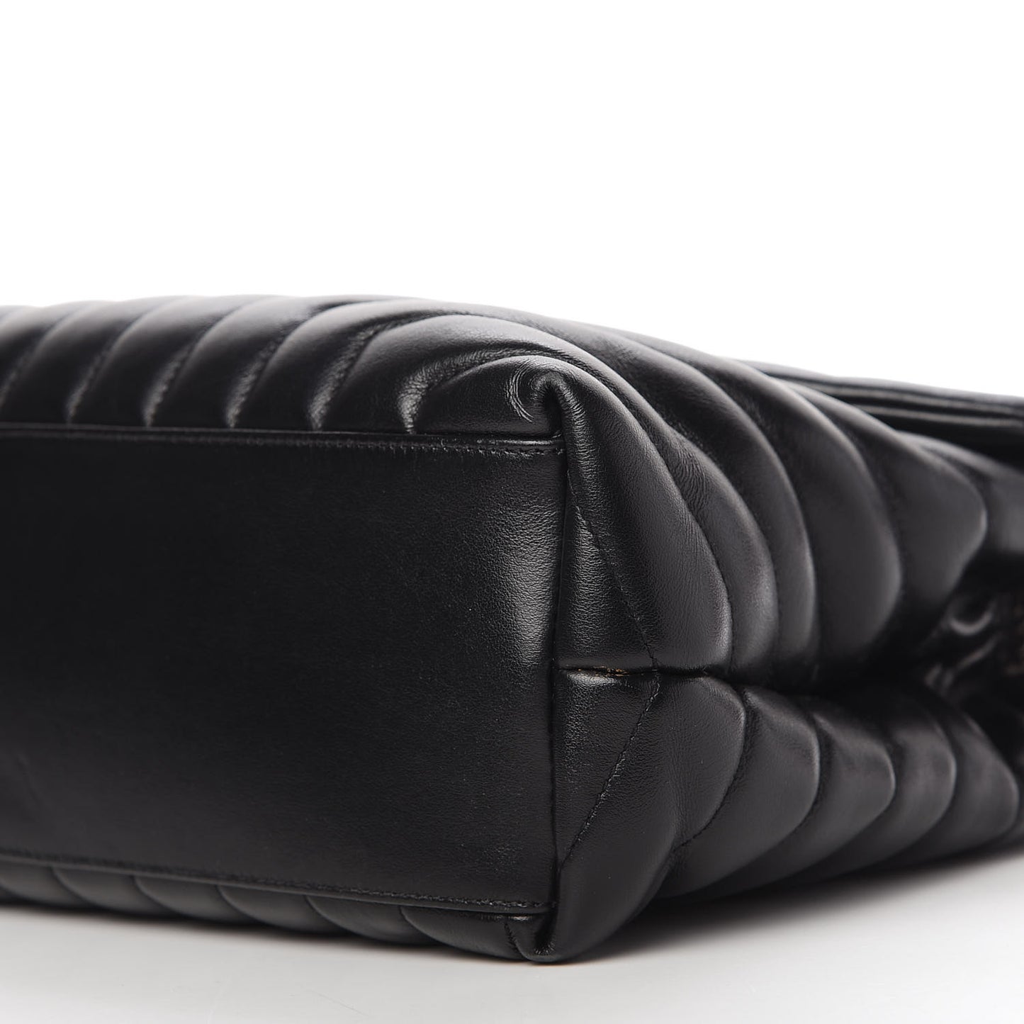 Calfskin Y Quilted Monogram Medium Loulou Chain Satchel Black