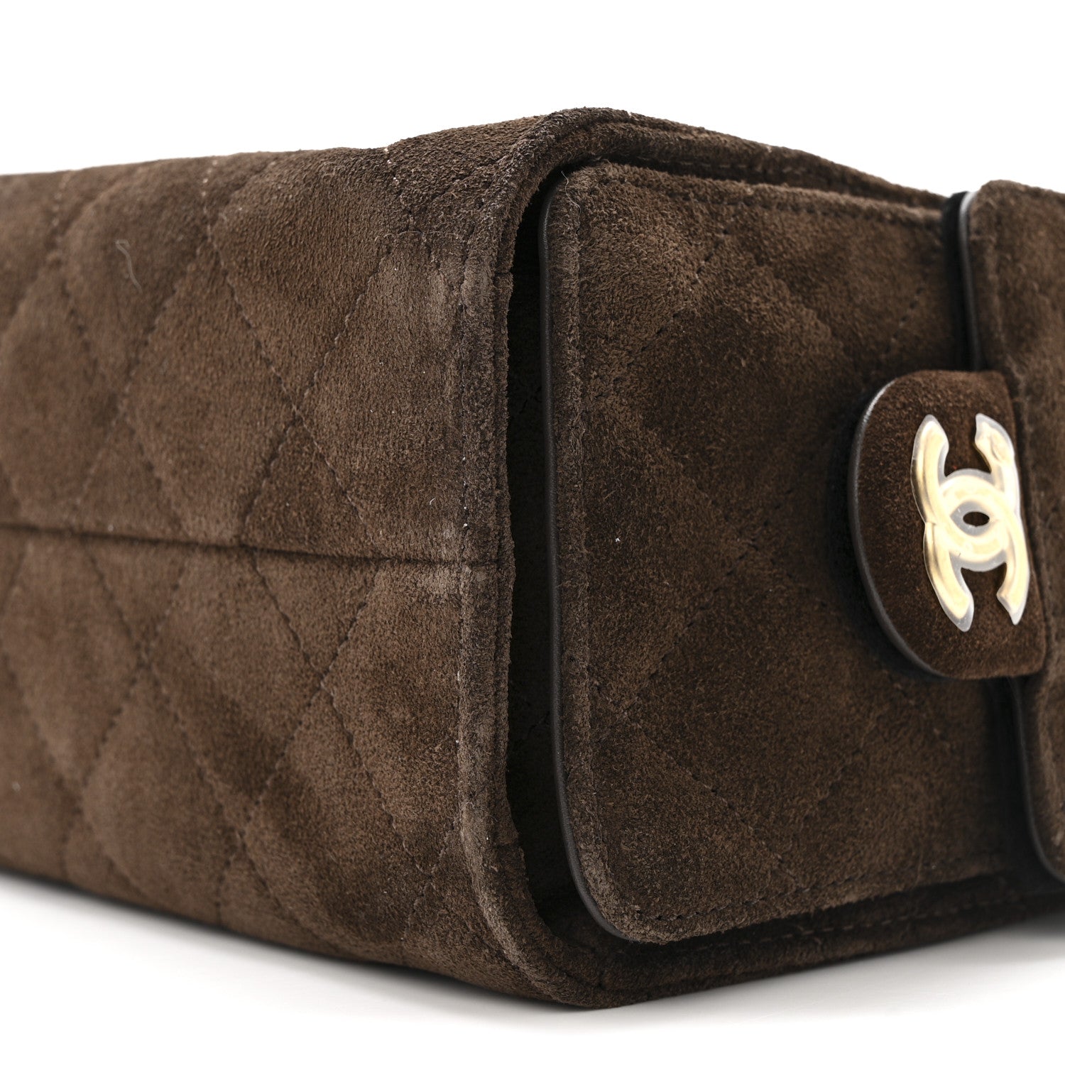 Chanel Suede Quilted Mini Chanel 25 Handbag Dark Brown 10 of 13