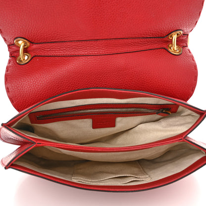 Gucci Cellarius Calfskin Feline GG Marmont Flap Shoulder Bag Vulcanic Red 5 of 13