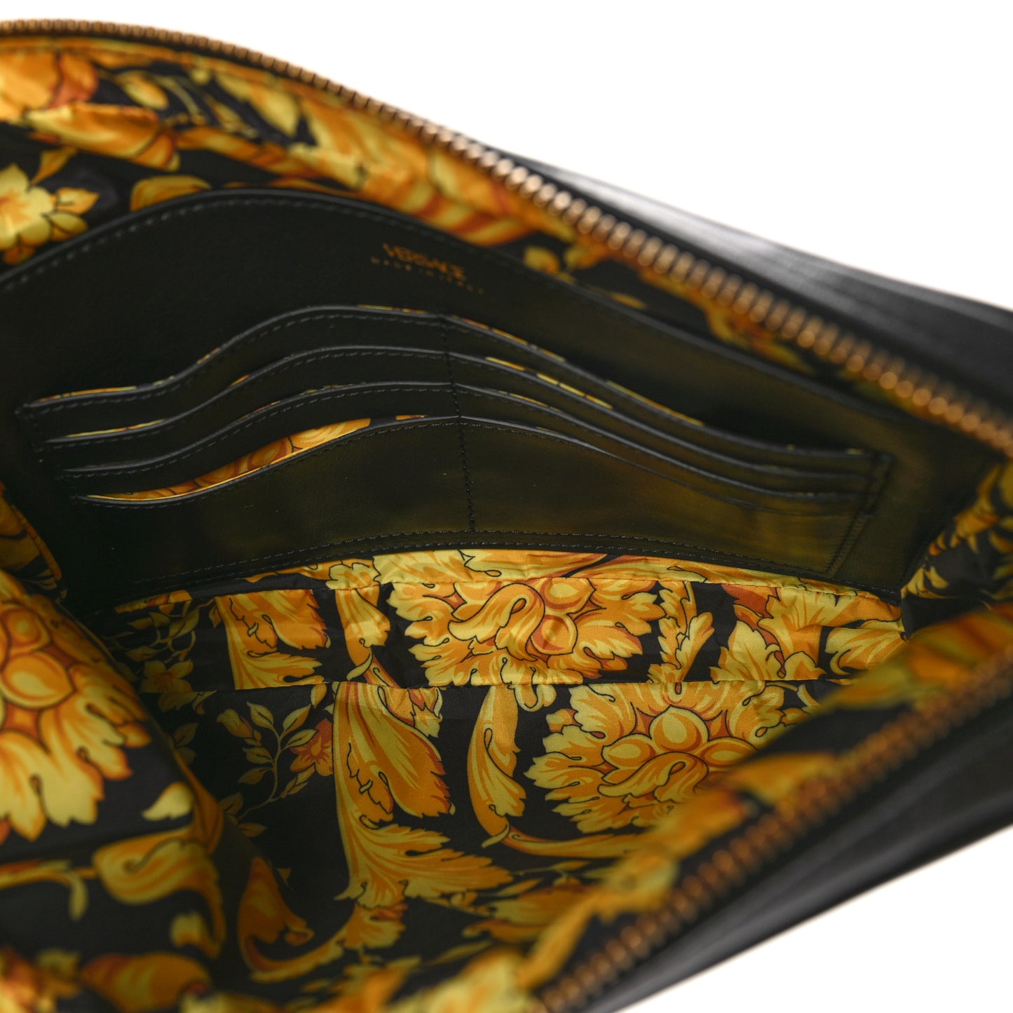 Vitello Palazzo Medusa Wristlet Clutch Bag Black