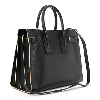 Saint Laurent Calfskin Small Sac De Jour Black White 3 of 13