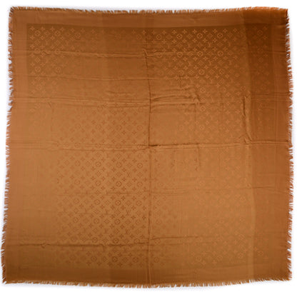 Louis Vuitton Wool Silk Monogram Shine Shawl Caramel 4 of 5