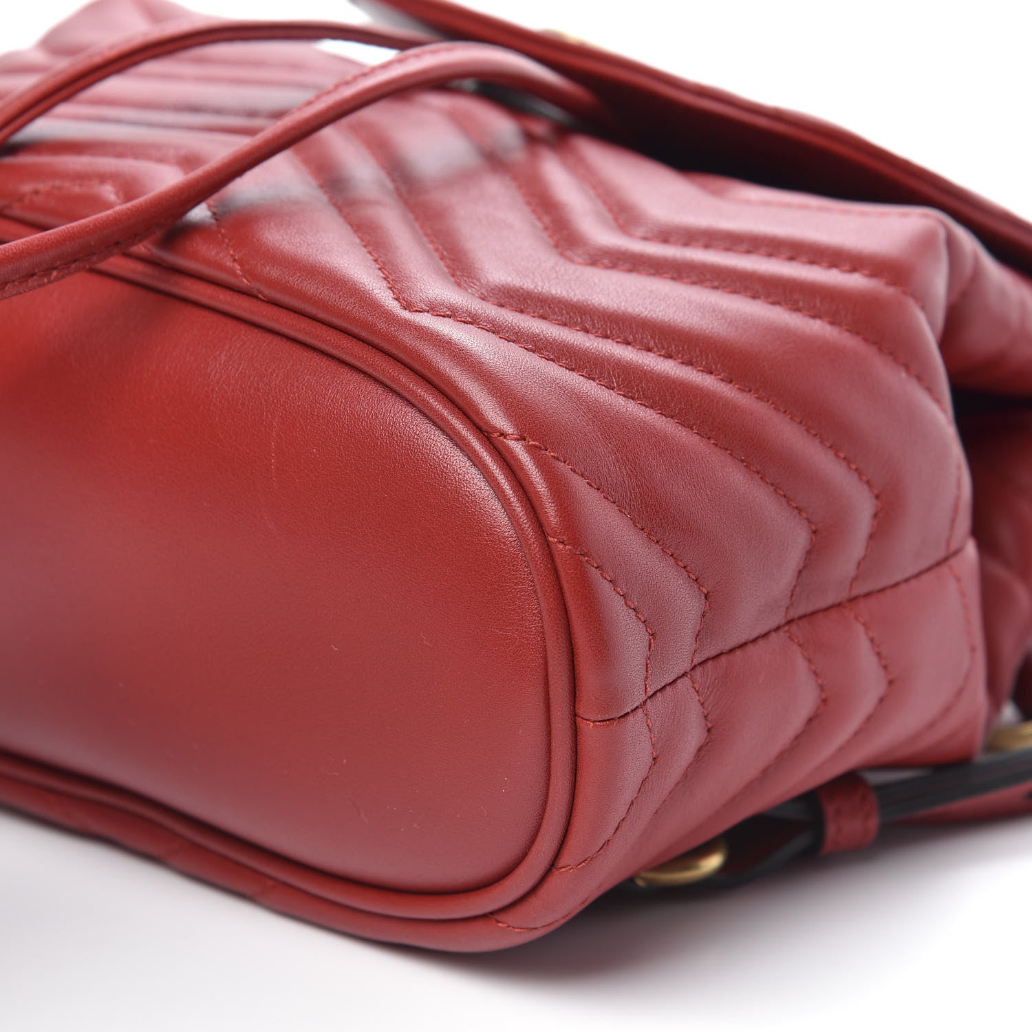 Gucci Calfskin Matelasse GG Marmont Flap Backpack Hibiscus Red 8 of 11