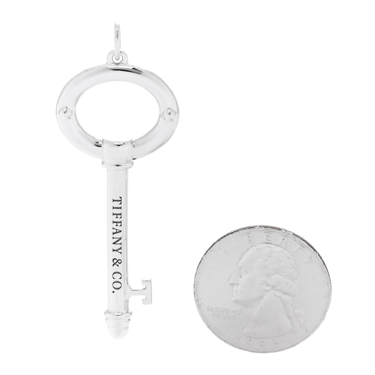 Tiffany Sterling Silver Modern Oval Key Pendant 2 of 5