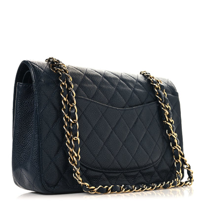 Chanel Caviar Quilted Small Double Flap Navy 3 of 10