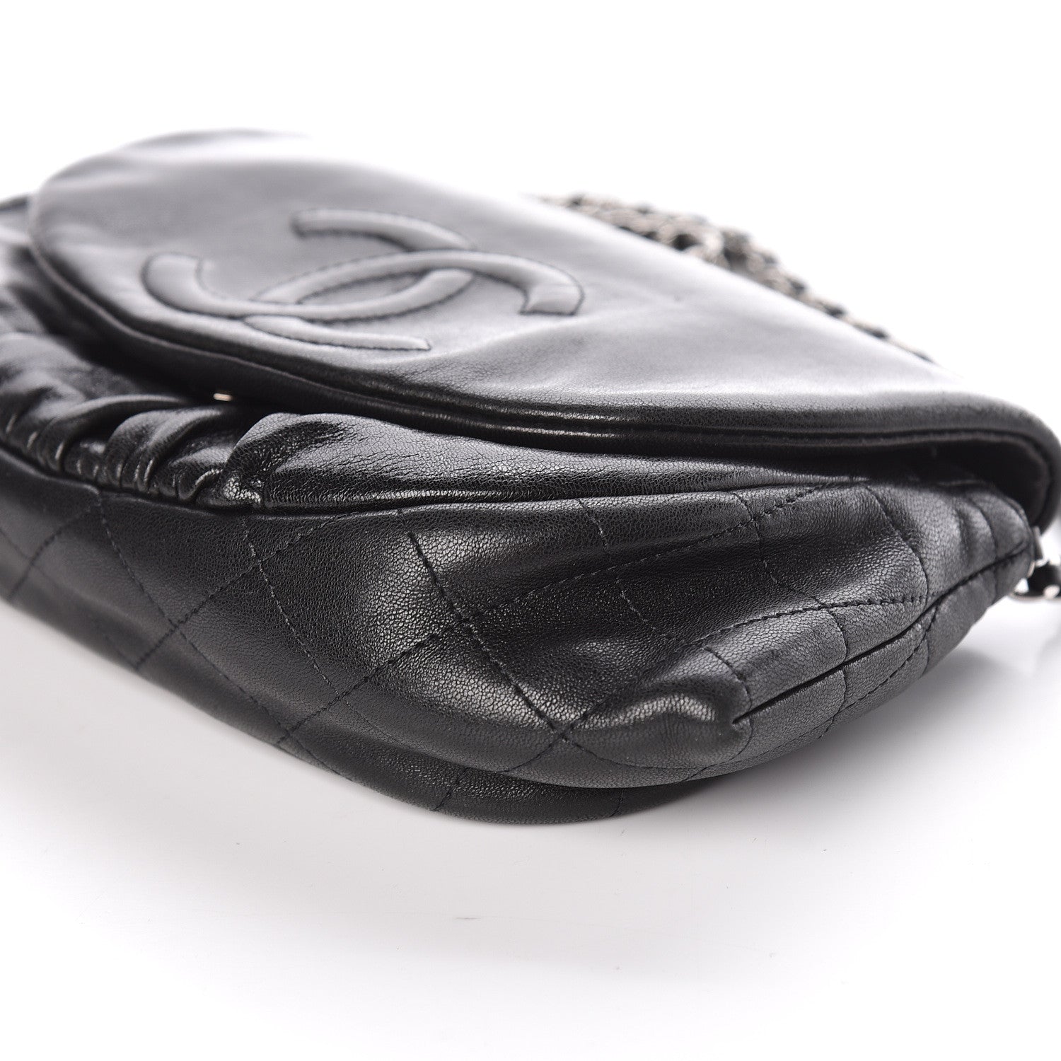 Chanel Lambskin Half Moon Wallet On Chain WOC Black 7 of 11