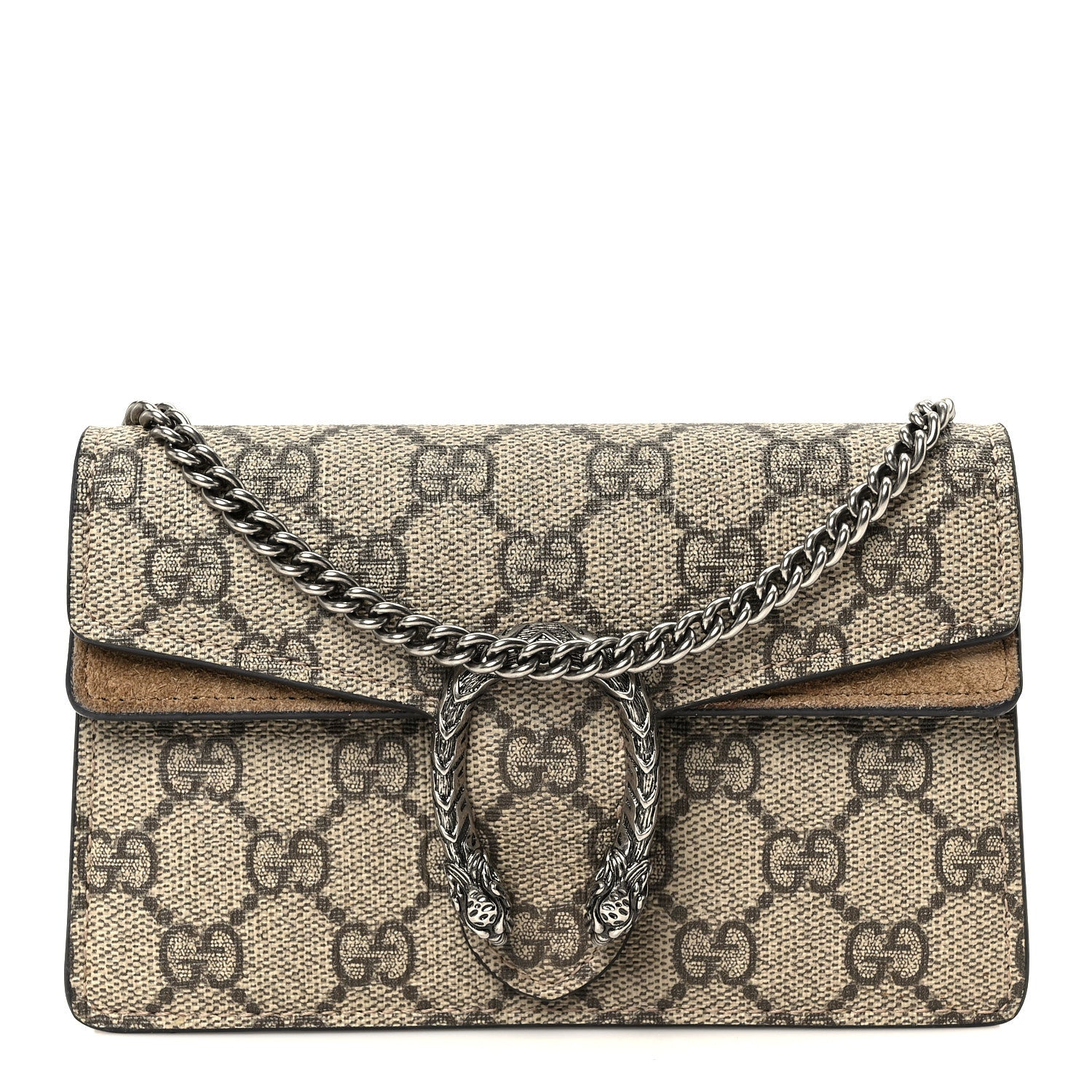 Gucci GG Supreme Monogram Super Mini Dionysus Shoulder Bag Taupe 1 of 8