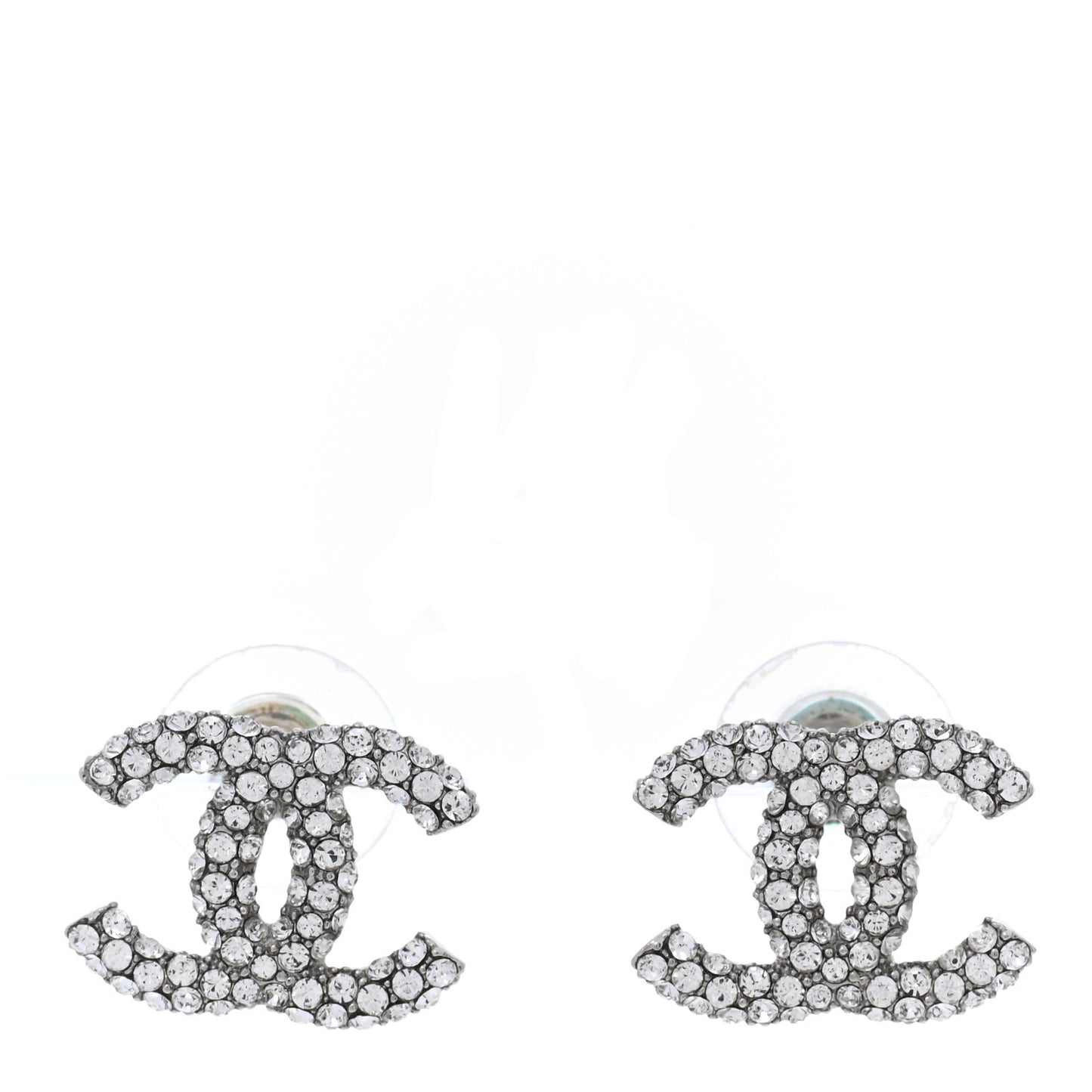 Crystal CC Earrings Silver