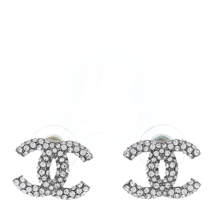 Chanel Crystal CC Earrings Silver 1 of 5