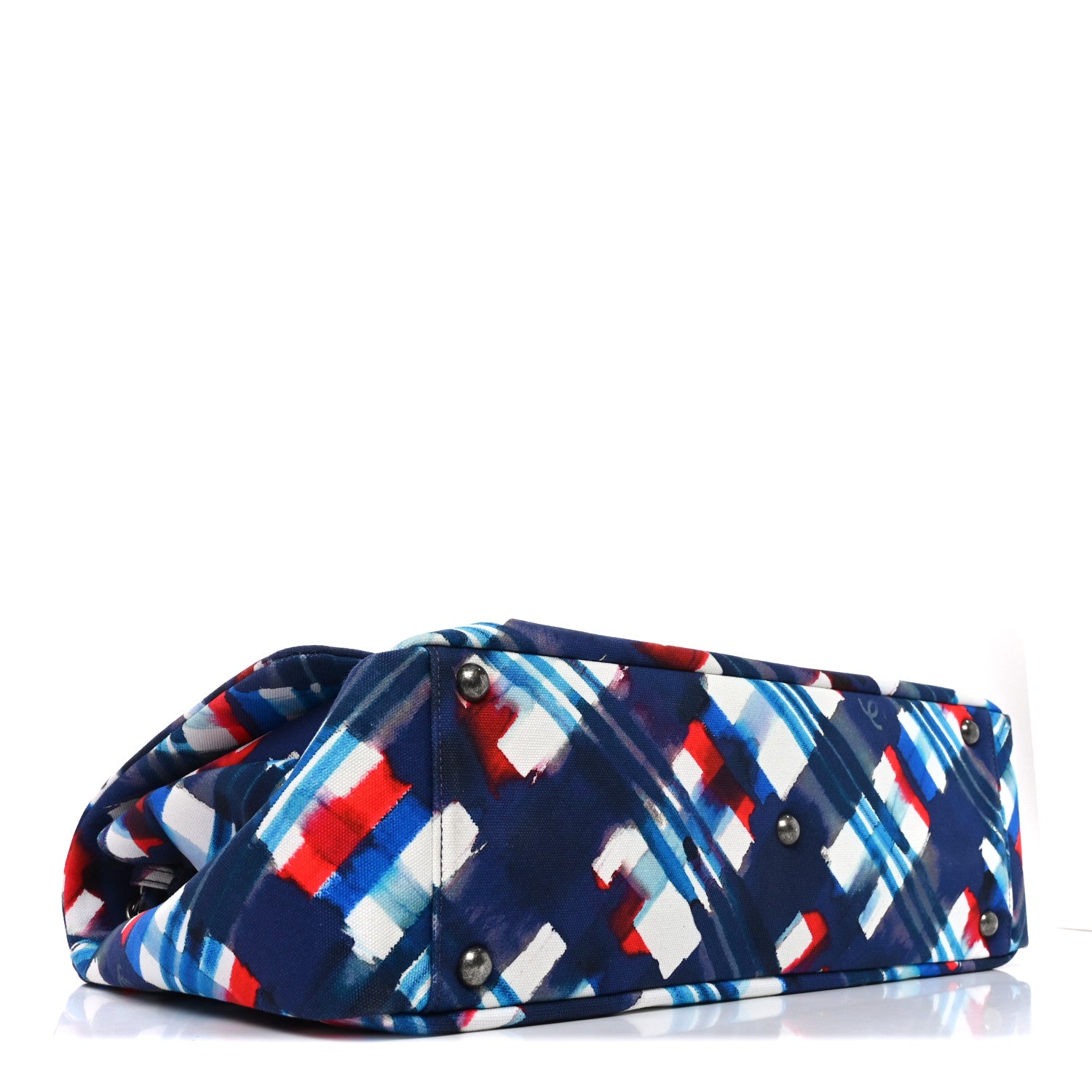 Chanel Canvas Airline Printed XXL Travel Flap Bag Blue Red White 4 of 10