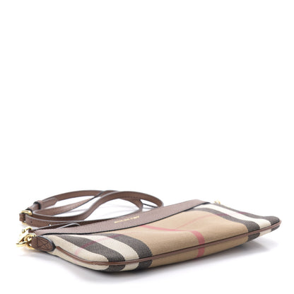 Burberry House Check Derby Peyton Crossbody Clutch Bag Tan 4 of 10