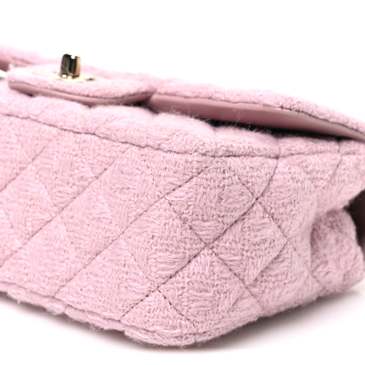 Chanel Tweed Quilted Mini Rectangular Flap Light Pink 10 of 10
