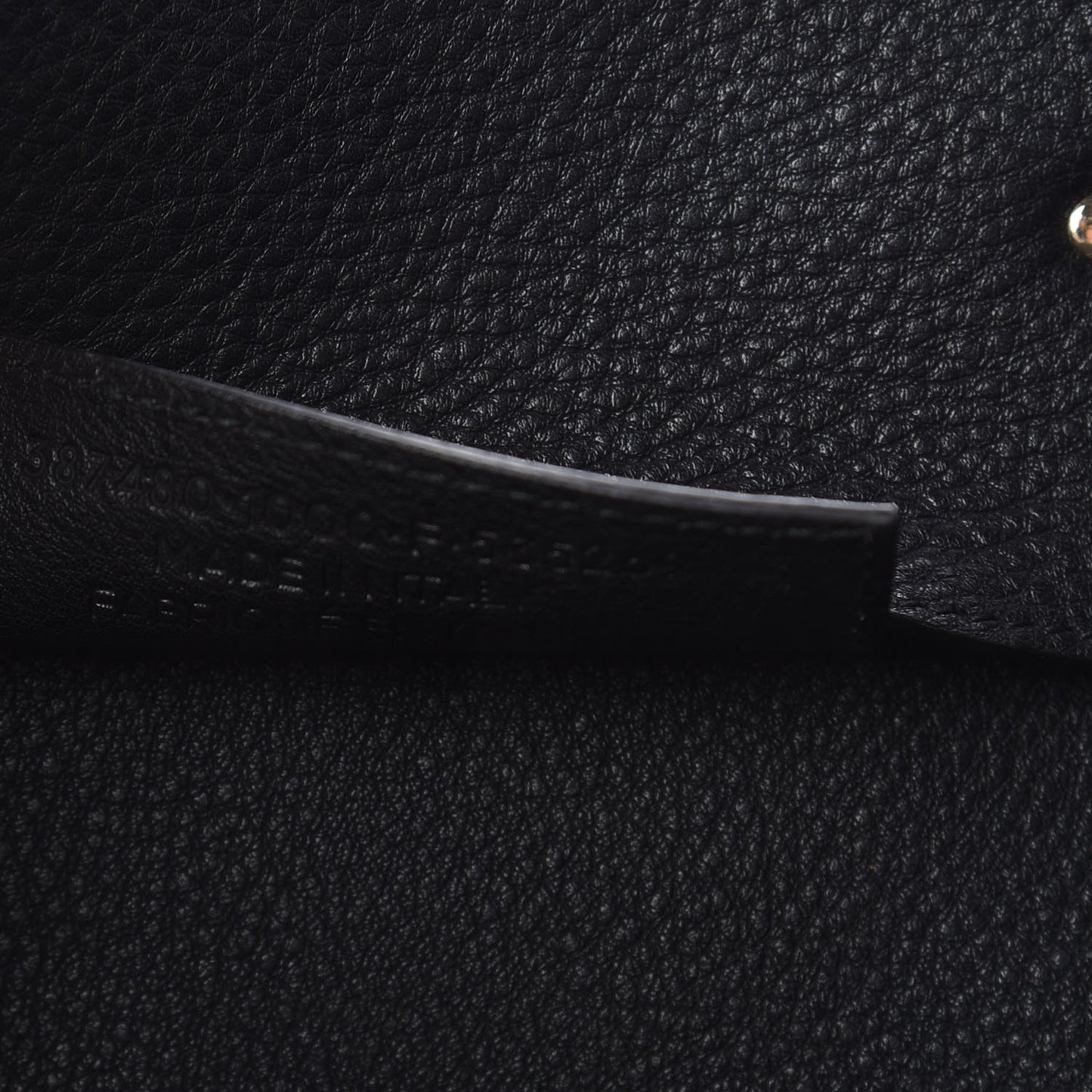Grained Calfskin Gold Metallic Edge Hardware Papier A4 Tote Black
