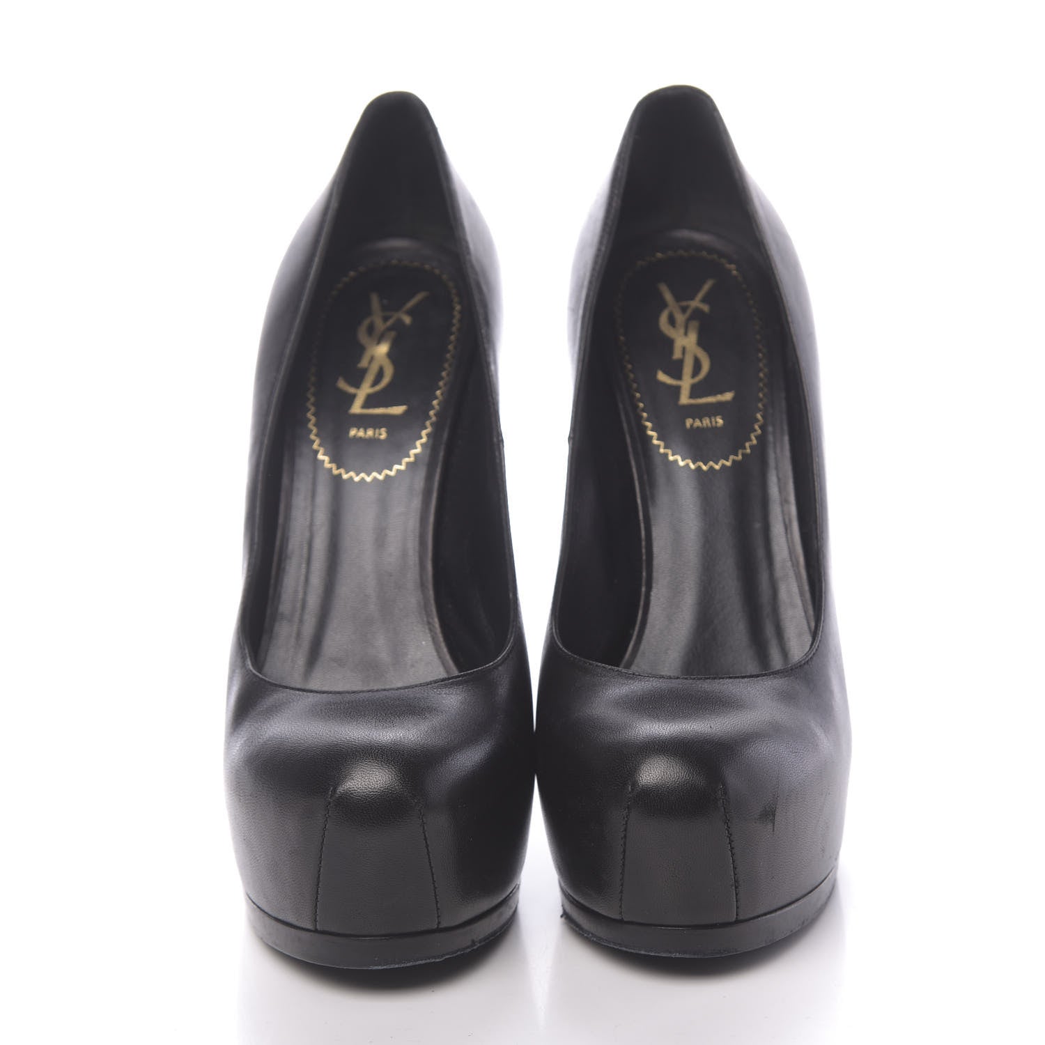 Saint Laurent Calfskin Tribtoo 105 Pumps 38 Black 2 of 11