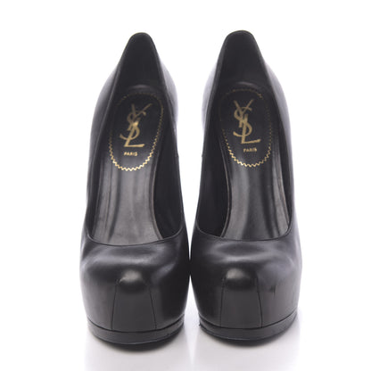 Saint Laurent Calfskin Tribtoo 105 Pumps 38 Black 2 of 11
