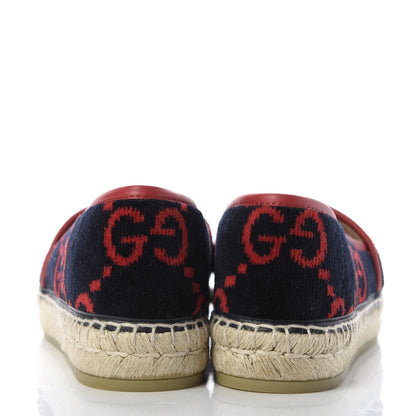 Gucci Terry Cloth GG Monogram Espadrilles 38.5 Blue Red 6 of 10