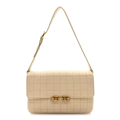 Saint Laurent Nubuck Suede Carre Quilted Le Maillon Satchel Butter 1 of 9