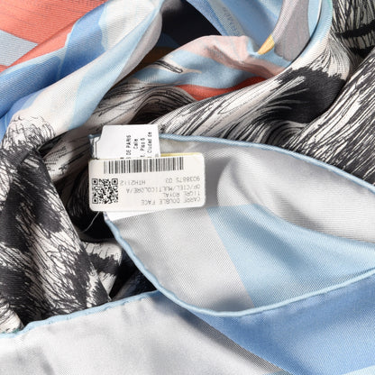 Hermes Silk Carre Double Face Tigre Royal Scarf 90 Ciel Anthracite Multi 4 of 4