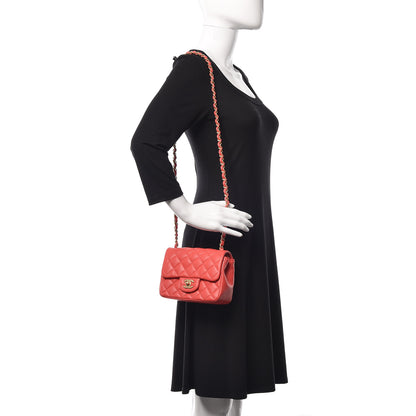 Chanel Lambskin Quilted Mini Square Flap Red 2 of 9